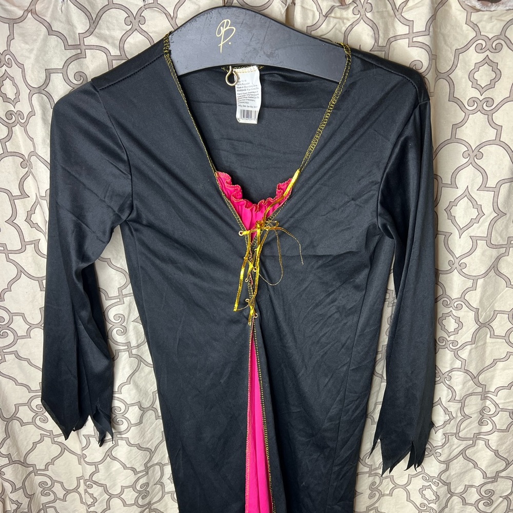 Vampire, Witch Girl's Halloween Costume Dress - Pink-Black - 12-14 Large #5360